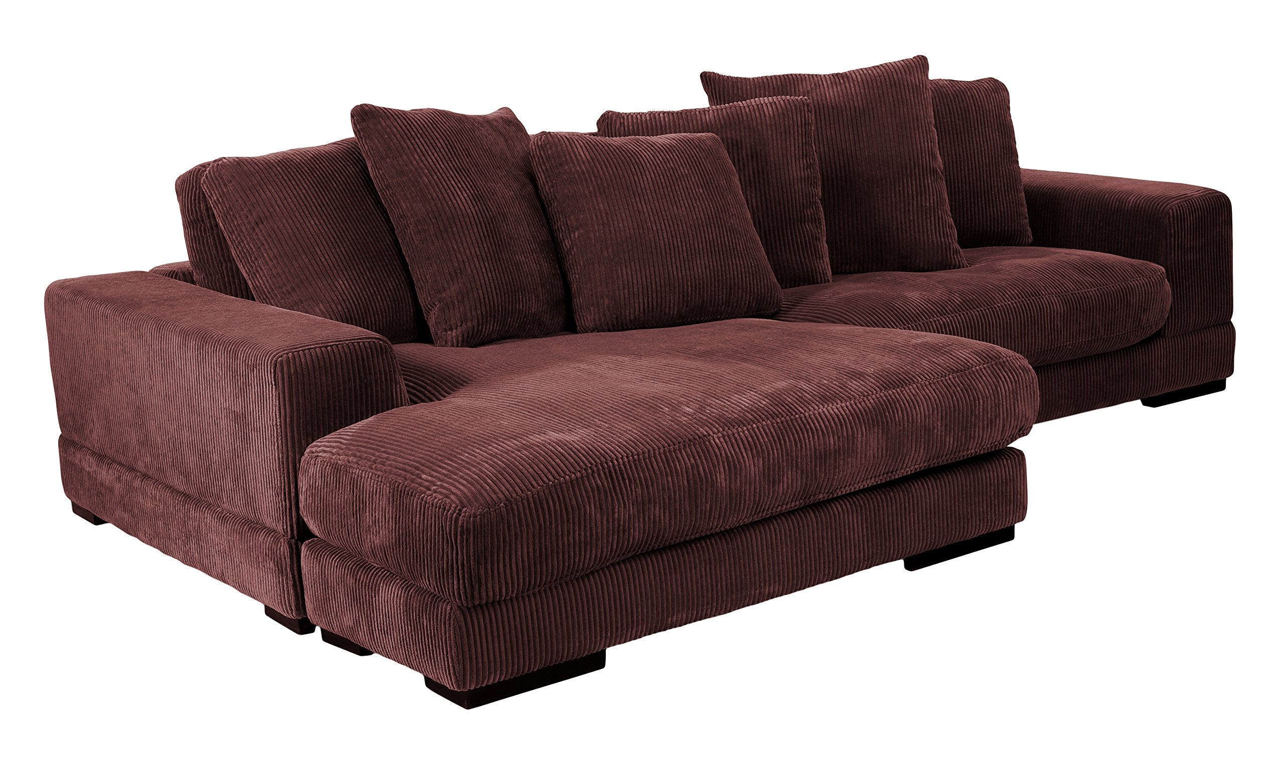 Plunge Reversible Sectional Sofa with Chaise Lounge, L-Shape, Dark Brown