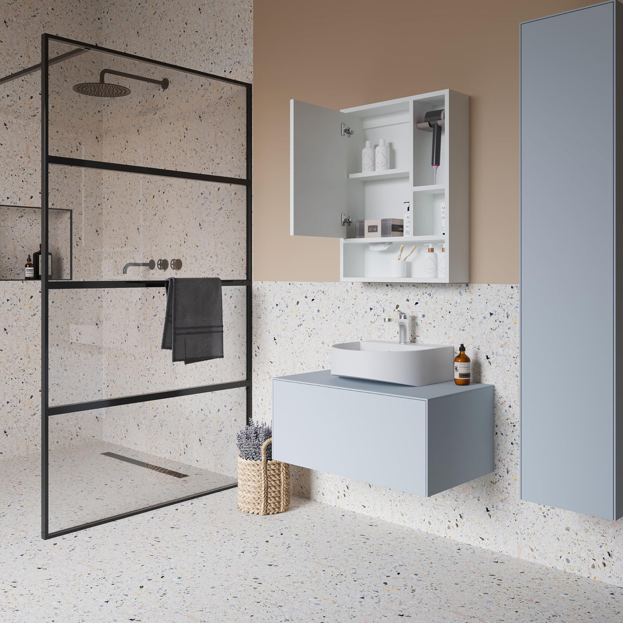 Bathroom Wall Cabinet,Medicine Cabinet Doors and Adjustable Shelf in The Bathroom