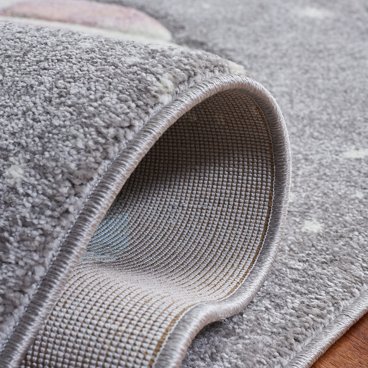 Carousel Kids Area Rug 10' x 14' Grey & Lavender