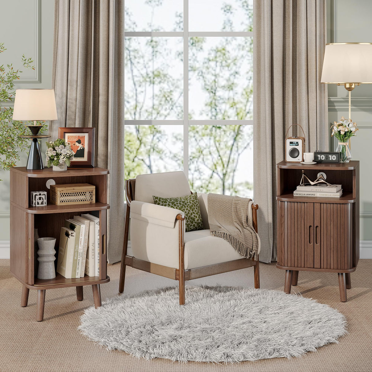 Farmhouse Mid Century Modern Nightstand