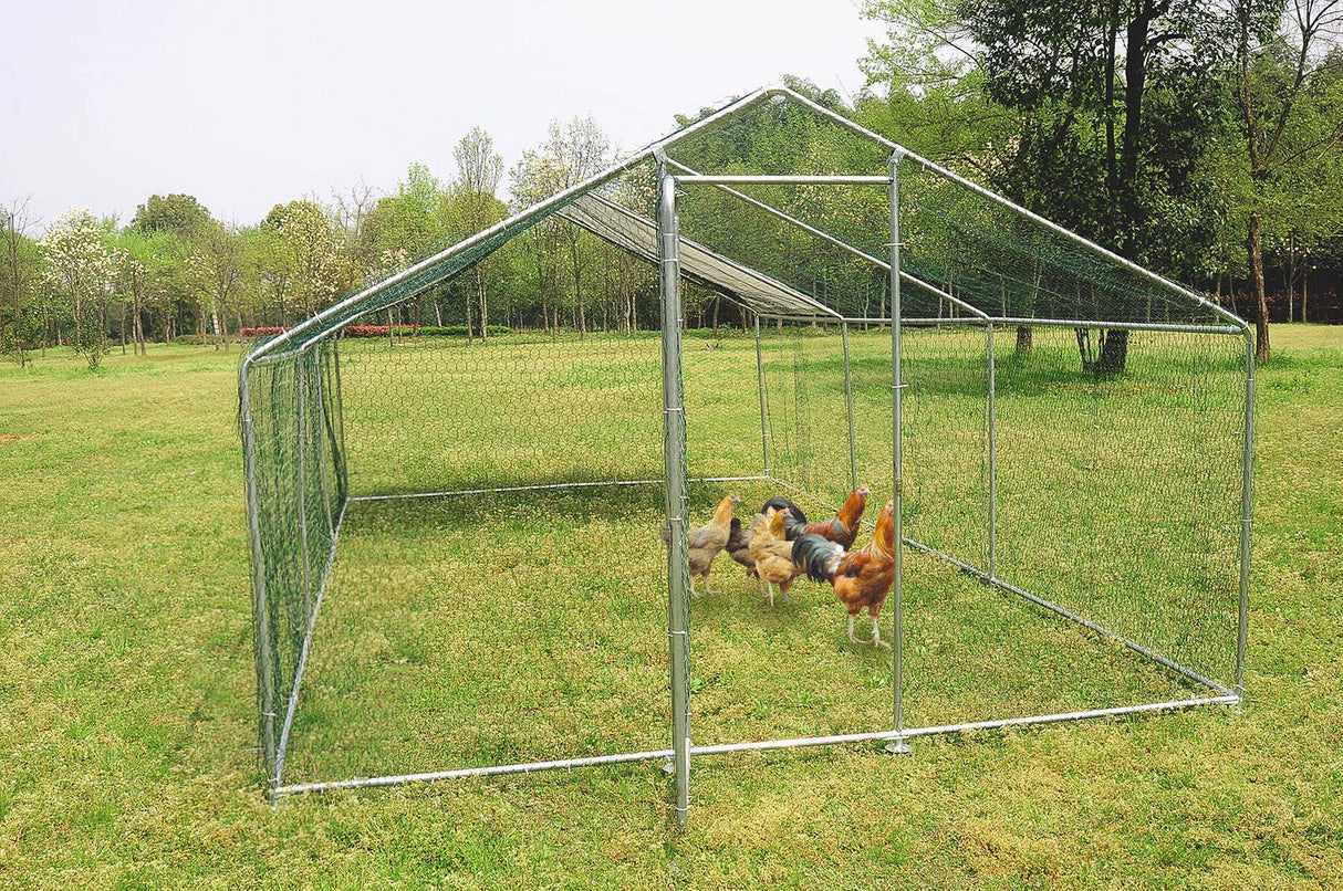 Large Metal Chicken Coop for 20 Chickens Walk in Poultry Cage
