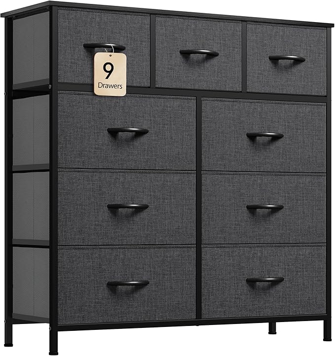 9 Drawers Dresser for Bedroom, Fabric Storage Tower for Living Room, Entryway - Sturdy