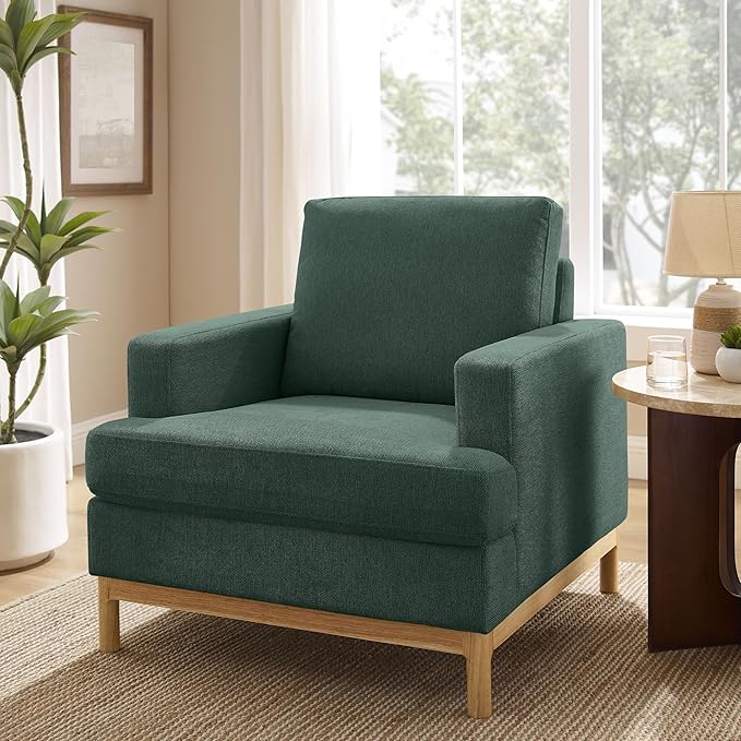 Oversized Accent Chair, Mid Century Modern Upholstered Armchair for Living Room