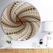'White Fractal Spiral Pattern' Oversized Modern Metal Clock Large Wall Clock