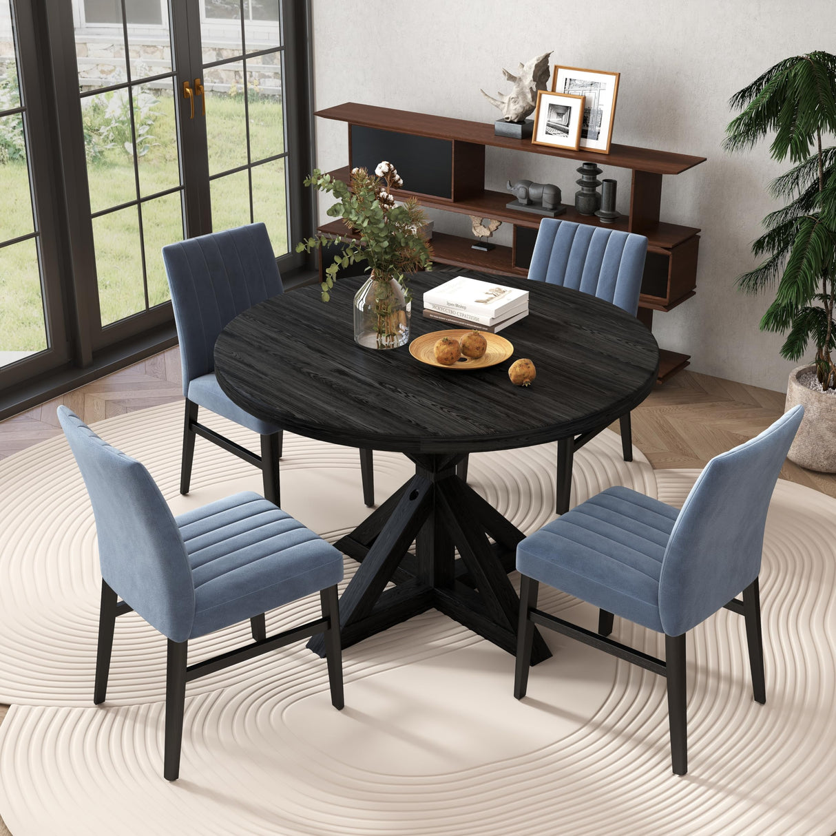 Walton 5-Piece Round Dining Set - Blue