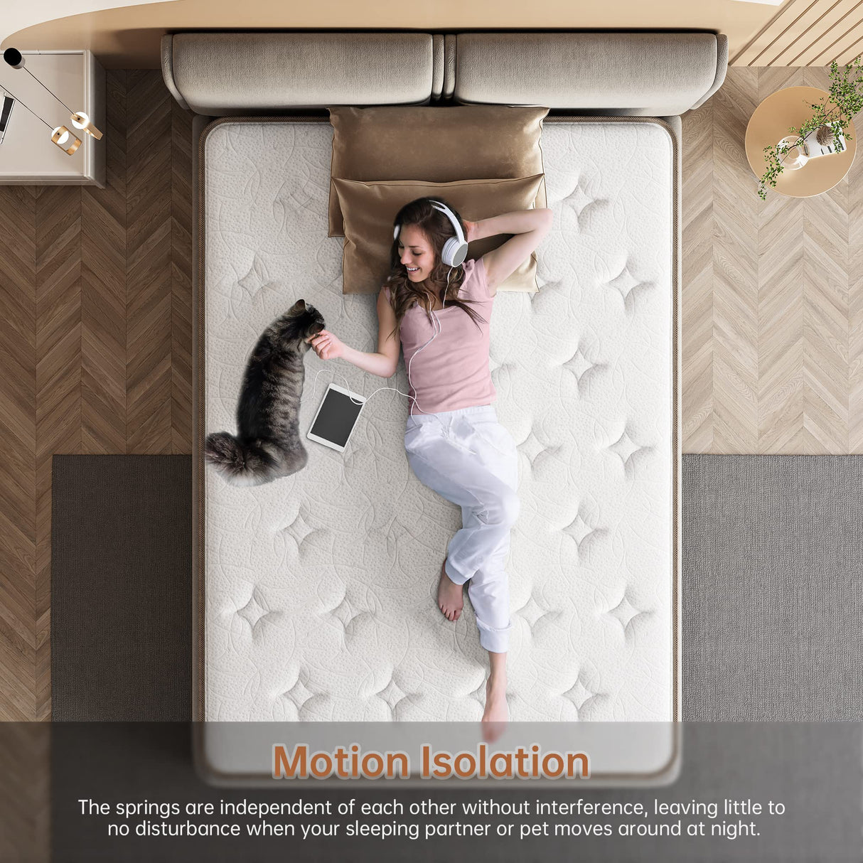 Mattress 12 Inch, Sleep Cooler Eggshell Memory Foam and 7 Zone Pocket Innerspring