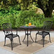 3 Piece Patio Bistro Set Cast Aluminum Bistro Table Set Outdoor Round Dining Table