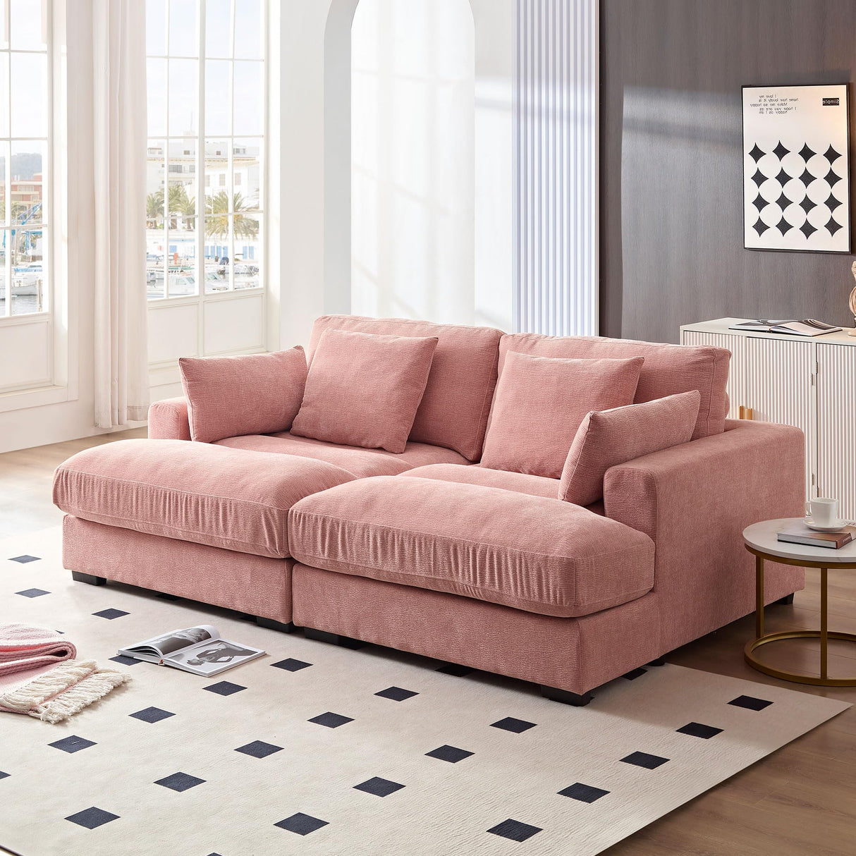 Modern Chenille Upholstered Sectional Sofas Cloud Couch