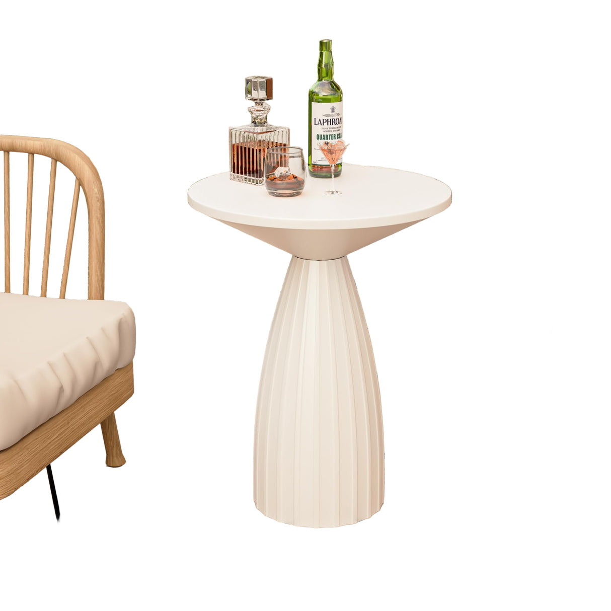 Round Small Patio Side Table, Metal Steel Outdoor Side Table, Patio Accent End Table