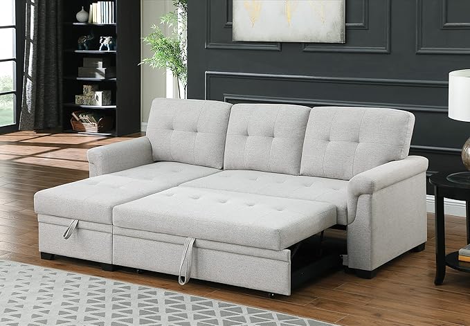 Lucca Green Sectional Sleeper Sofa - Versatile Sleeper Couch & Sofa