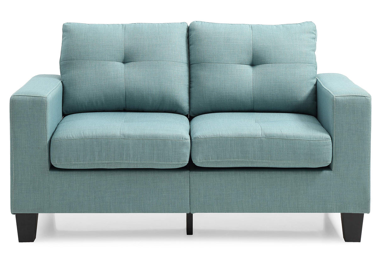 Newbury Living Room Furniture, 36" H x 58" W x 32" D, Teal
