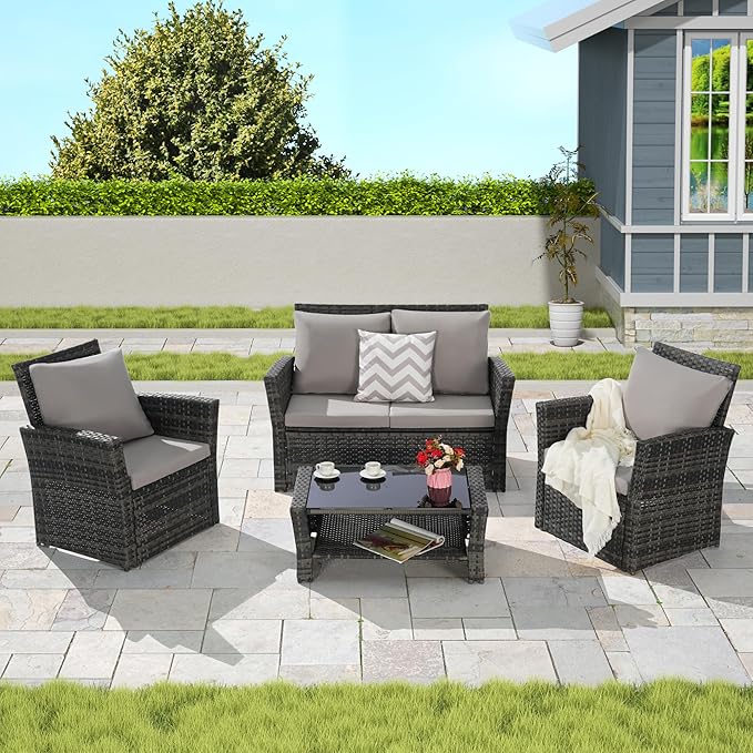 Patio Furniture Set 4 Pieces of Outdoor Furniture