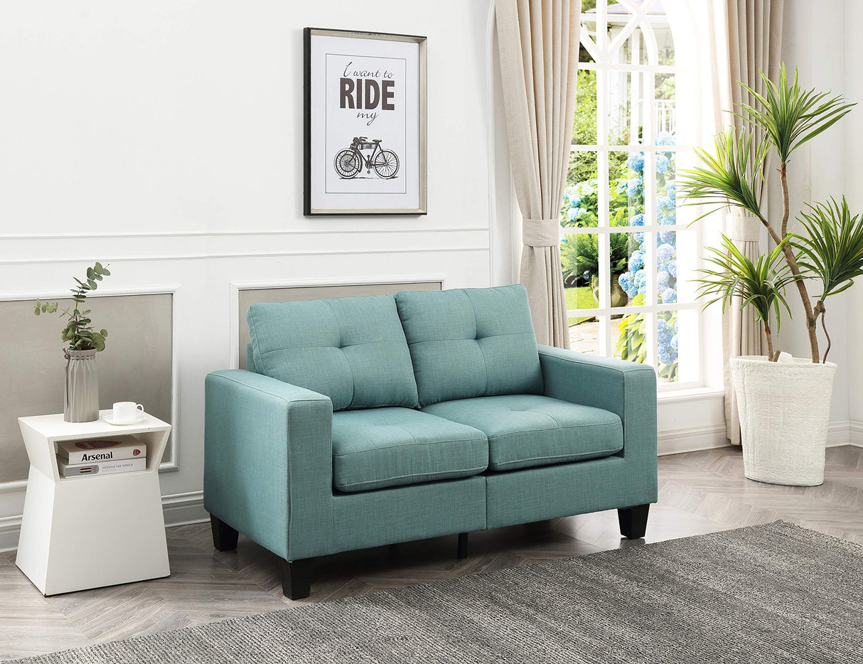 Newbury Living Room Furniture, 36" H x 58" W x 32" D, Teal