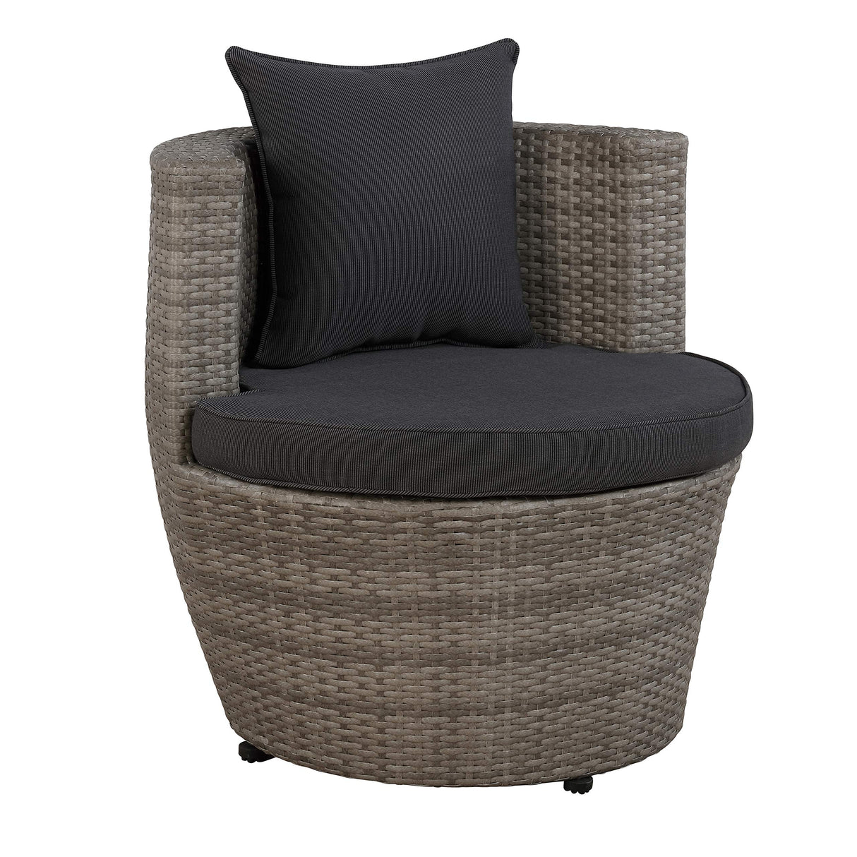 All-Weather Wicker 2-Person Outdoor Patio Conversation Set - Gray Resin Wicker