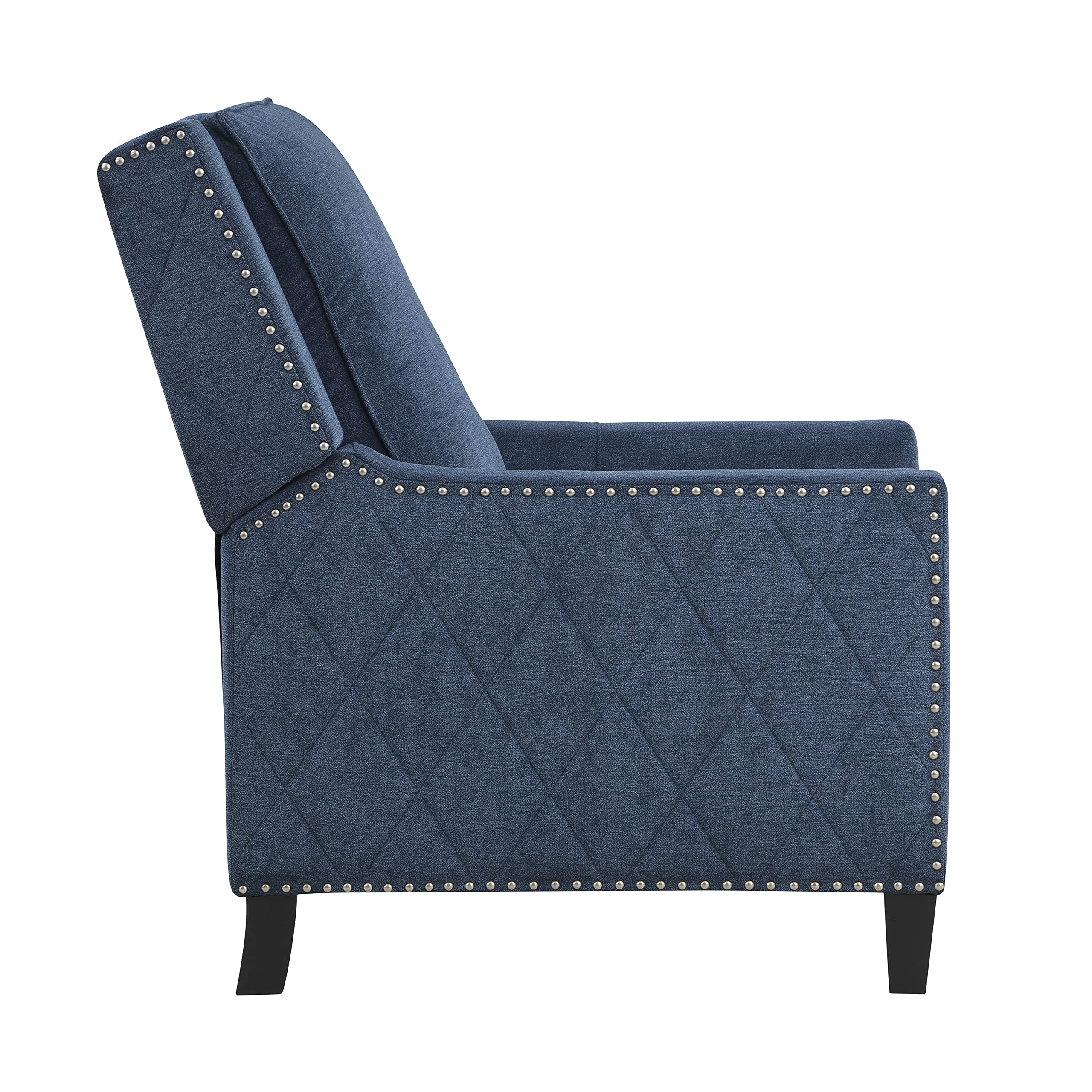Fabric Push Back Reclining Chair, Navy Blue