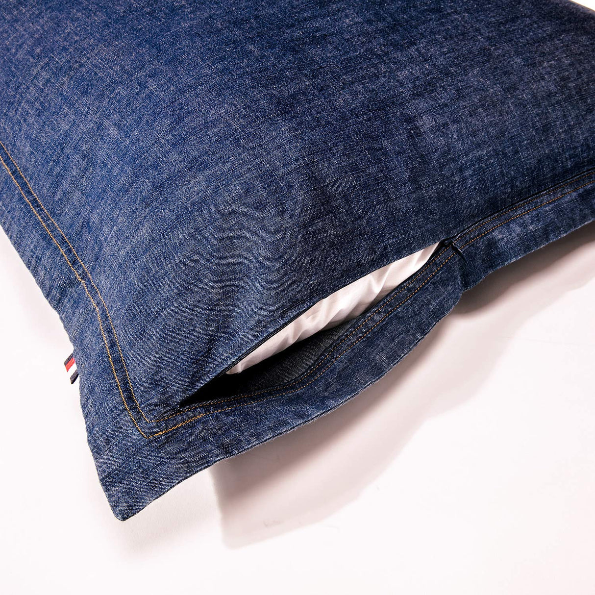 100% Cotton Washed Denim Decorative Throw Pillow Covers Dark Blue Cushion Covers