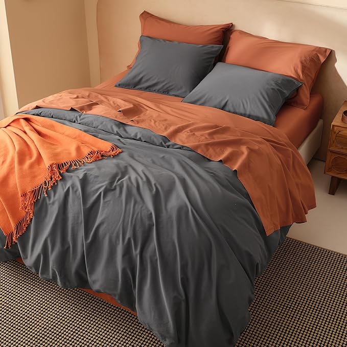 Stitch Cashmere Pima Cotton Duvet Cover Set, Mongolian Cashmere