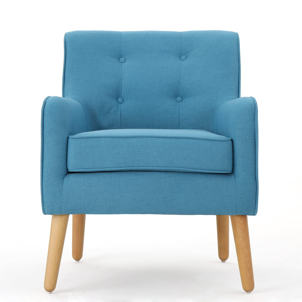 Felicity Mid-Century Fabric Arm Chairs, 2-Pcs Set, Teal