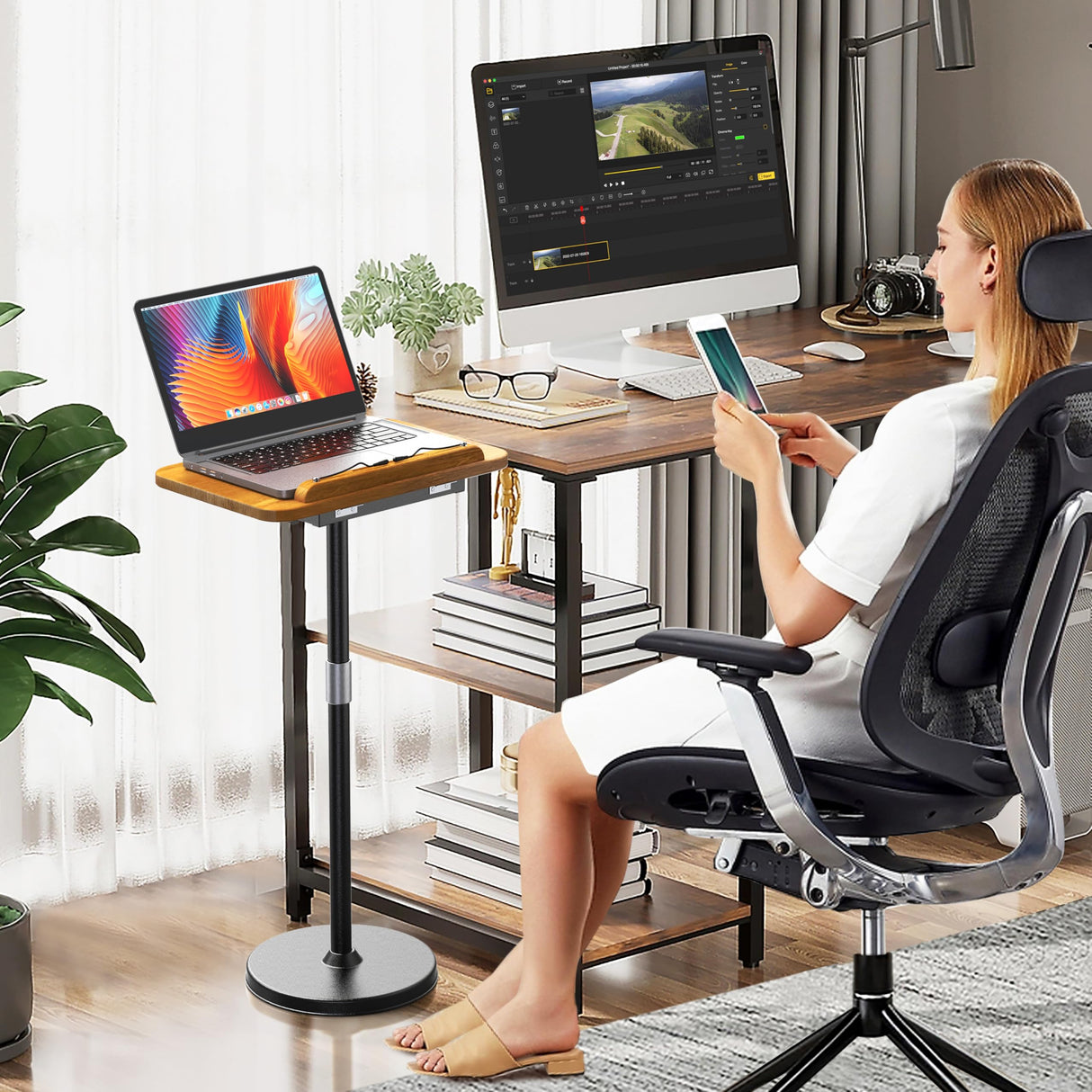 2 in 1 Dual-use Laptop Floor Stand & Laptop Stand for Desk