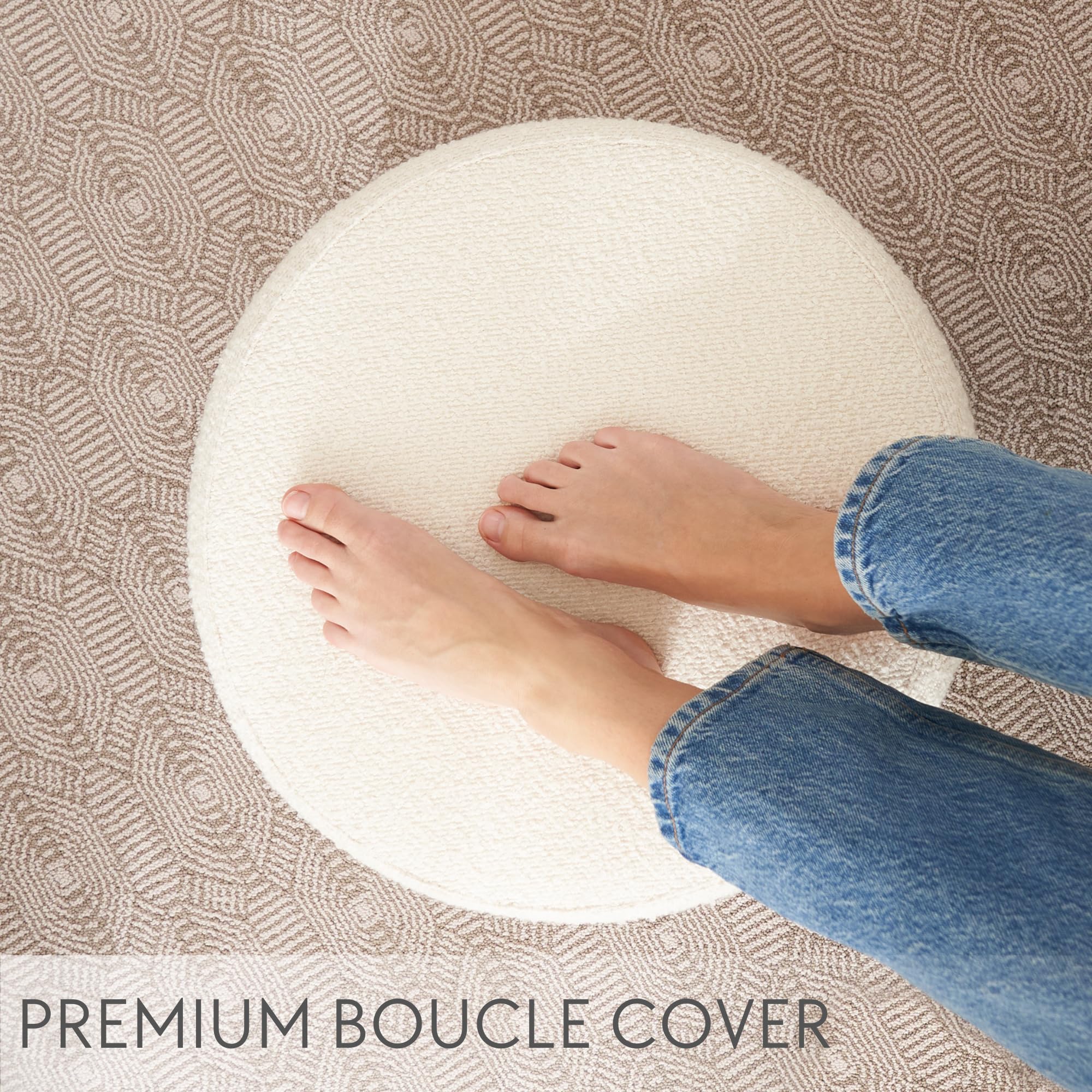 Beautiful Boucle Pouf Ottoman and Foot Rest - Elevate Your Living Room Decor