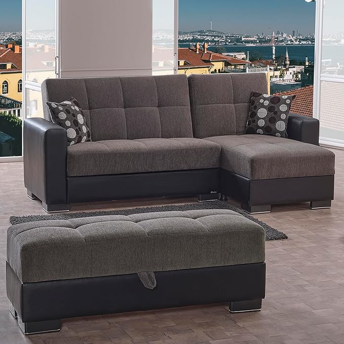 ARM Collection 99" Convertible L Storage, Firm, Fabric 4 Seater