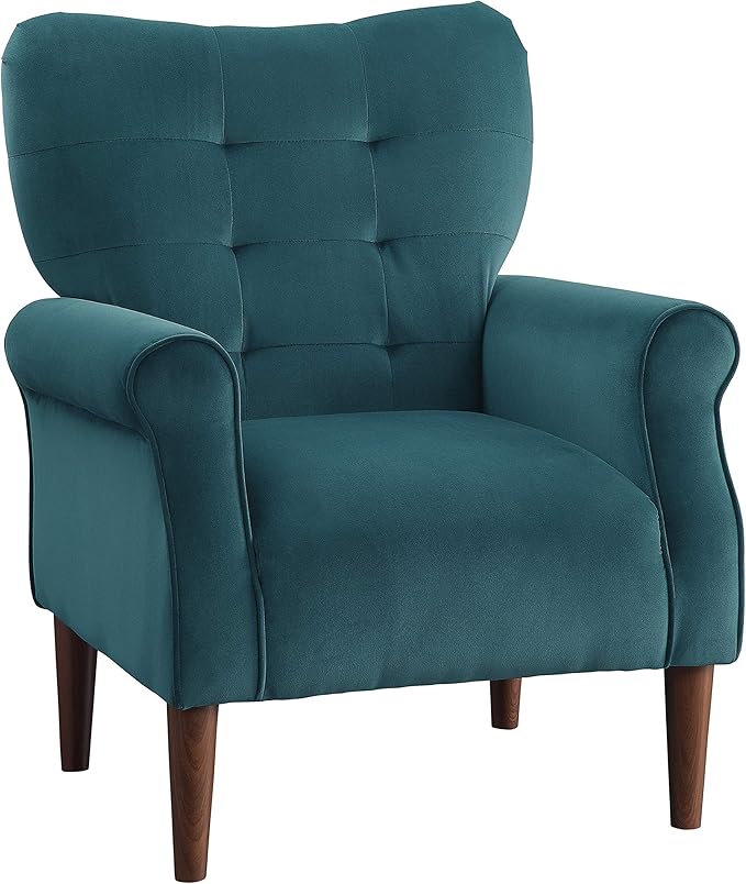 Braylee Velvet Accent Chair, Blue