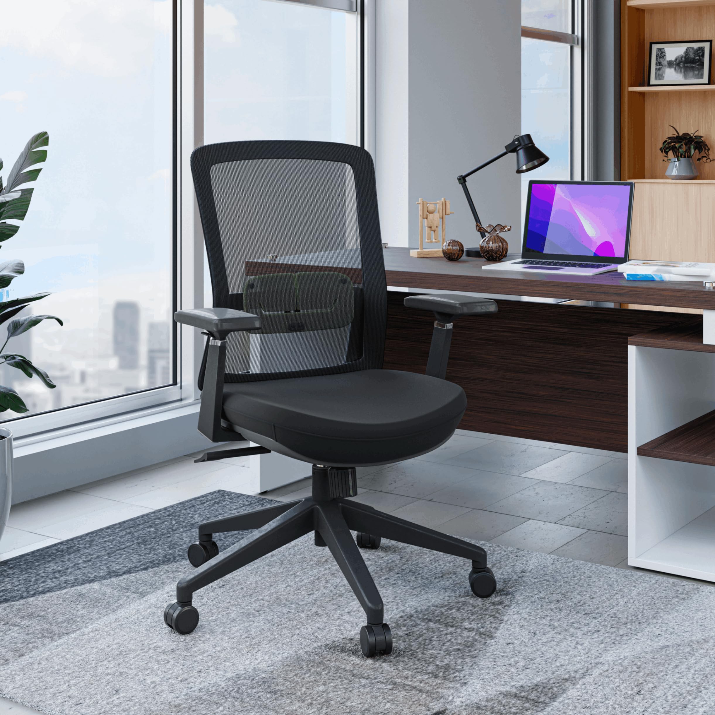 Ergonomic Office Chair Mid-Back Mesh Conference Chair Swivel Computer Chair