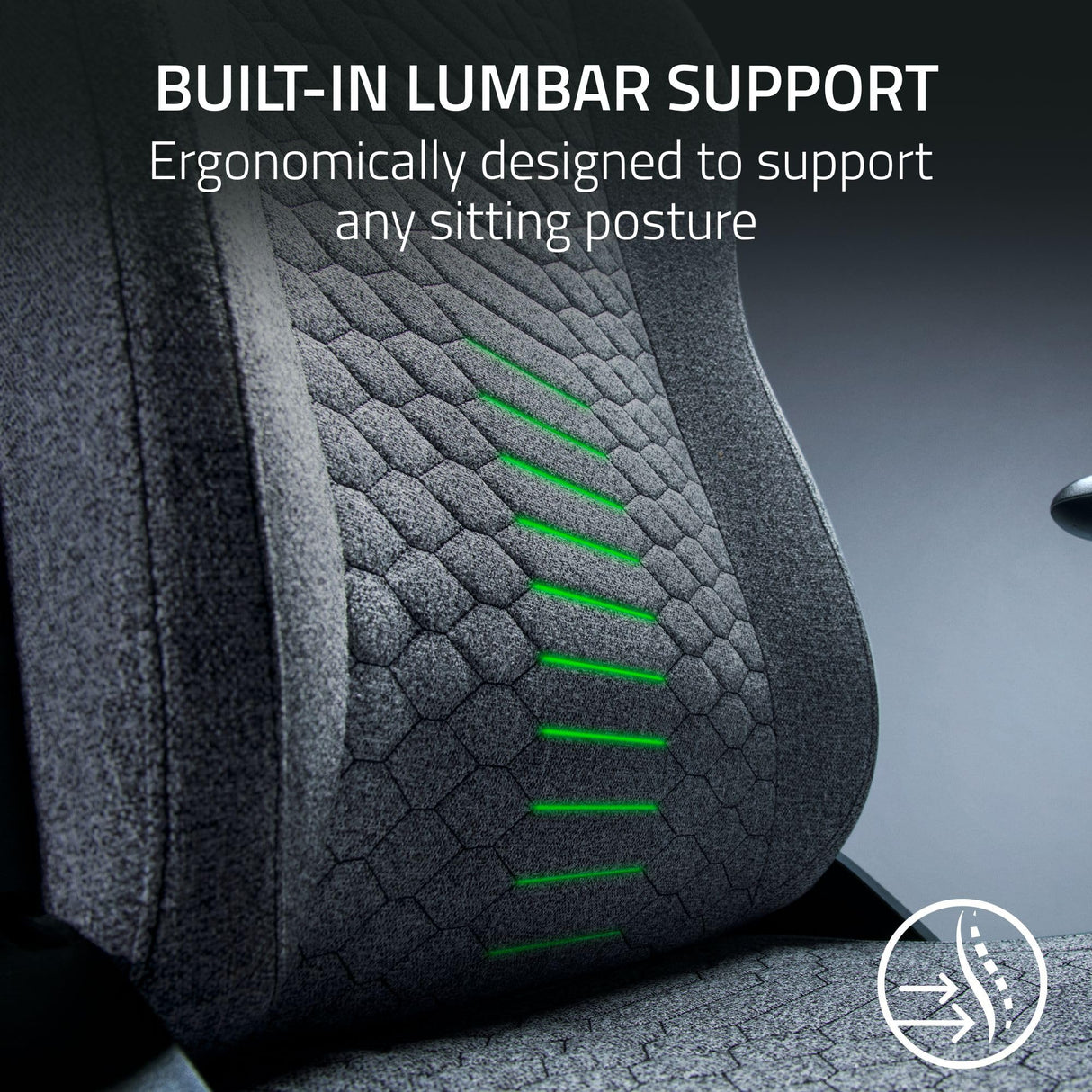 Ergonomic Gaming Chair with Built-in Lumbar Support - Light Gray
