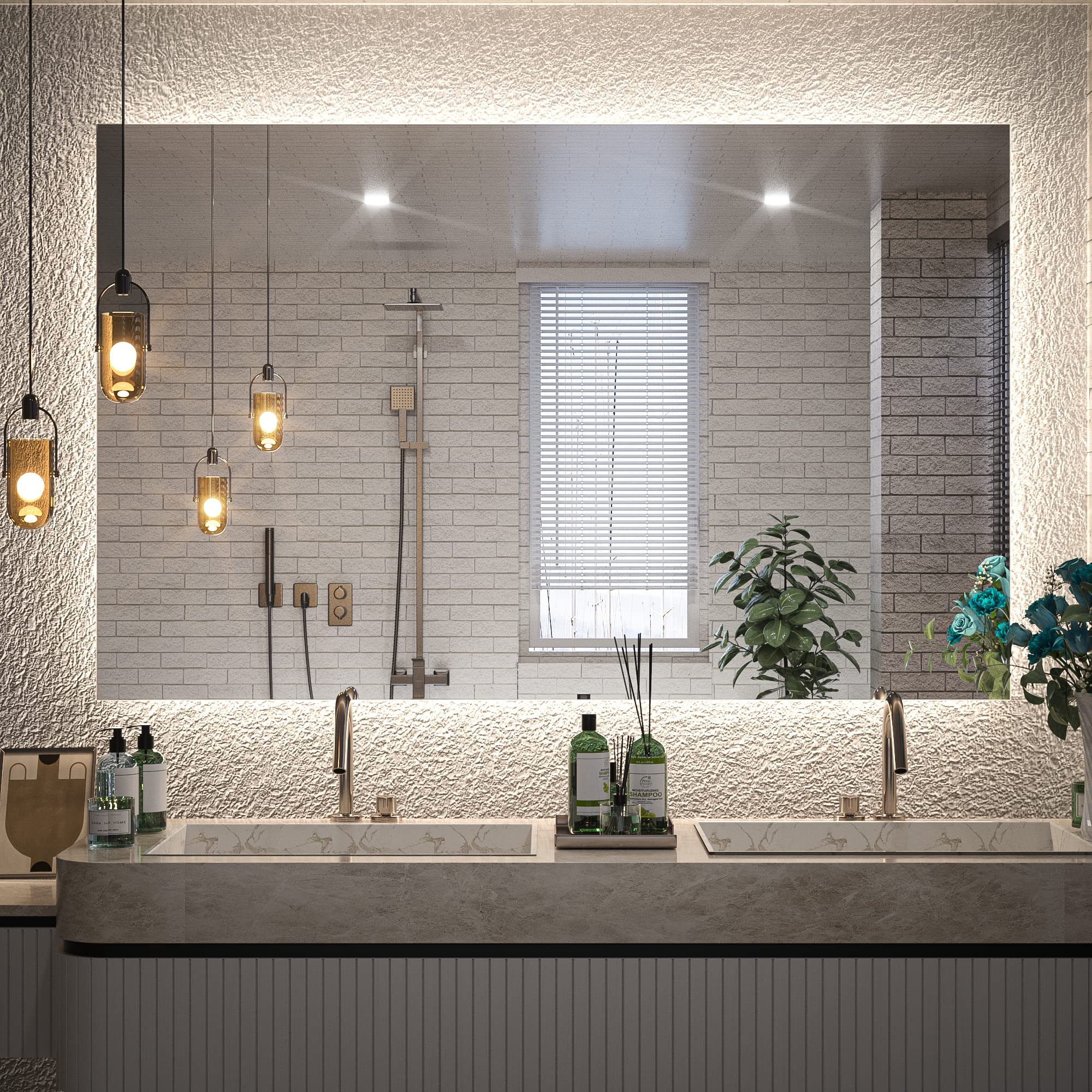 LED Backlit Bathroom Mirror, 3-Color Vanity Mirror