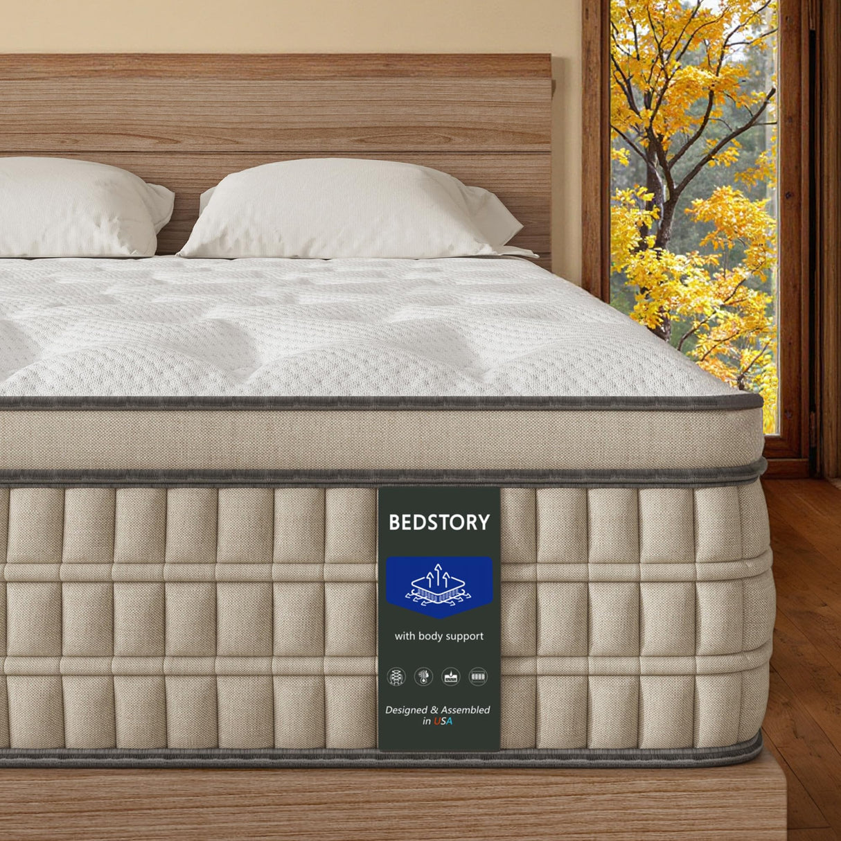 Queen Mattress 14 inch - Plush Hybrid Mattress in a Box for Extra Lumbar Support