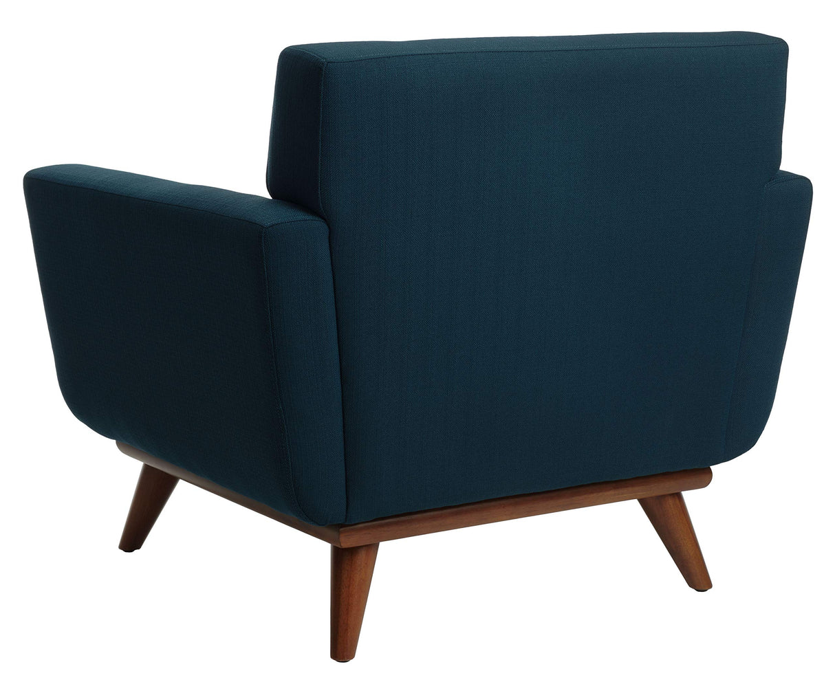 Couture Home Opal Mid-Century Dark Teal Linen Tufted Arm Chair