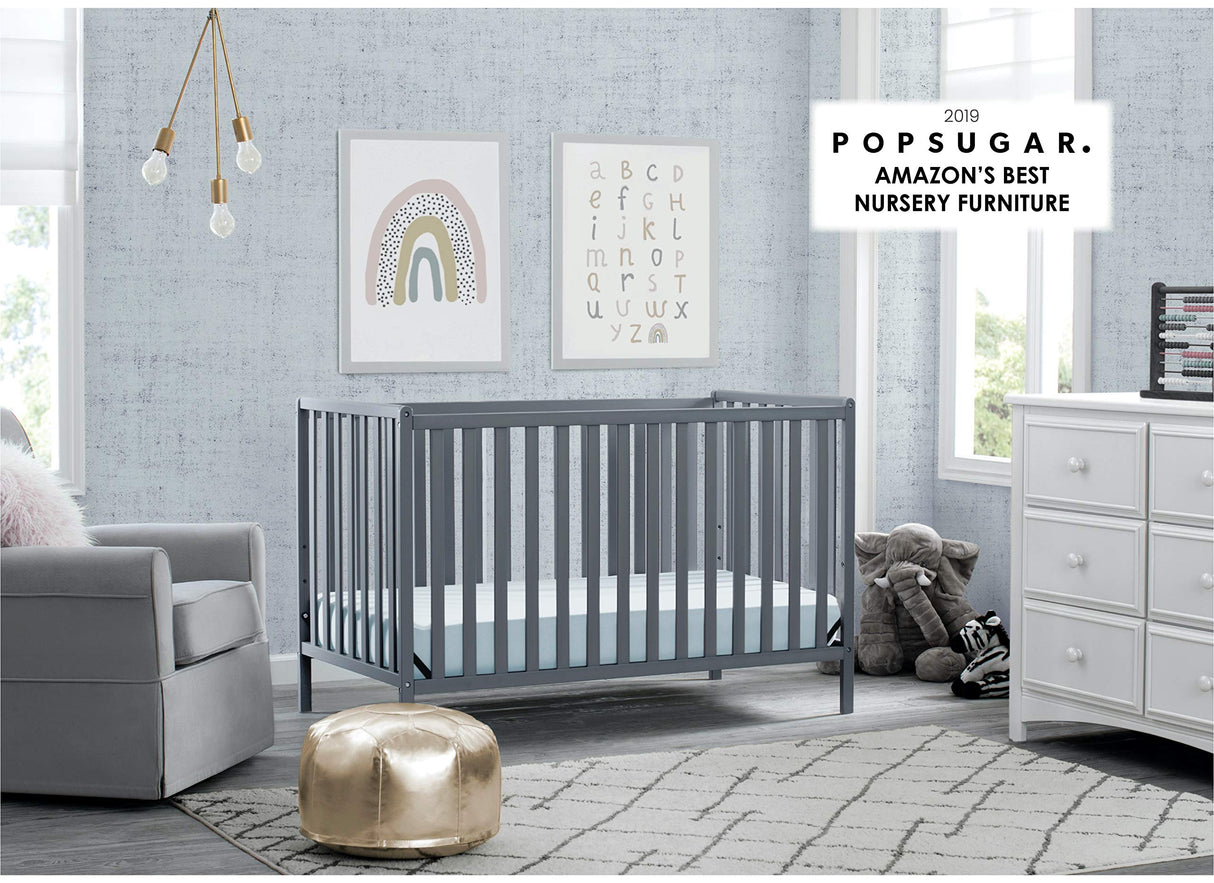 Heartland 4-in-1 Convertible Crib - Greenguard Gold Certified, Charcoal Grey