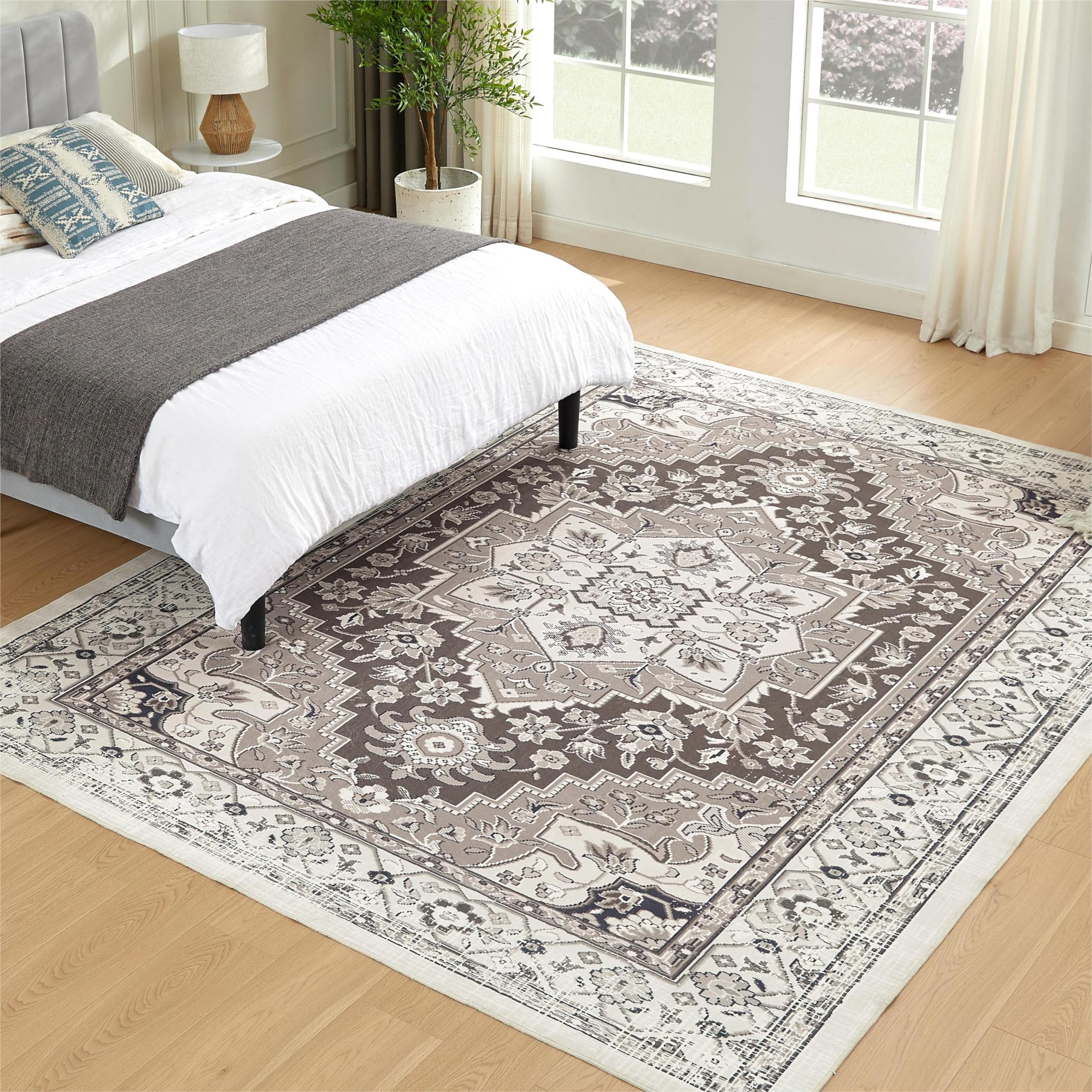 Area Rug 5'x7' Washable Rug for Living Room Stain Resistant Bedroom Rug Lightweight
