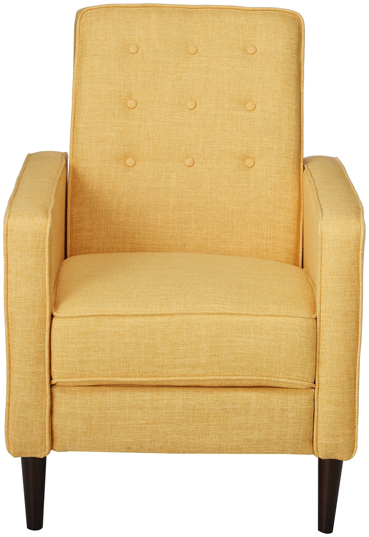 Mason Mid-Century Modern Tuft Back Recliner (Qty of 1, Fabric/Muted Yellow).