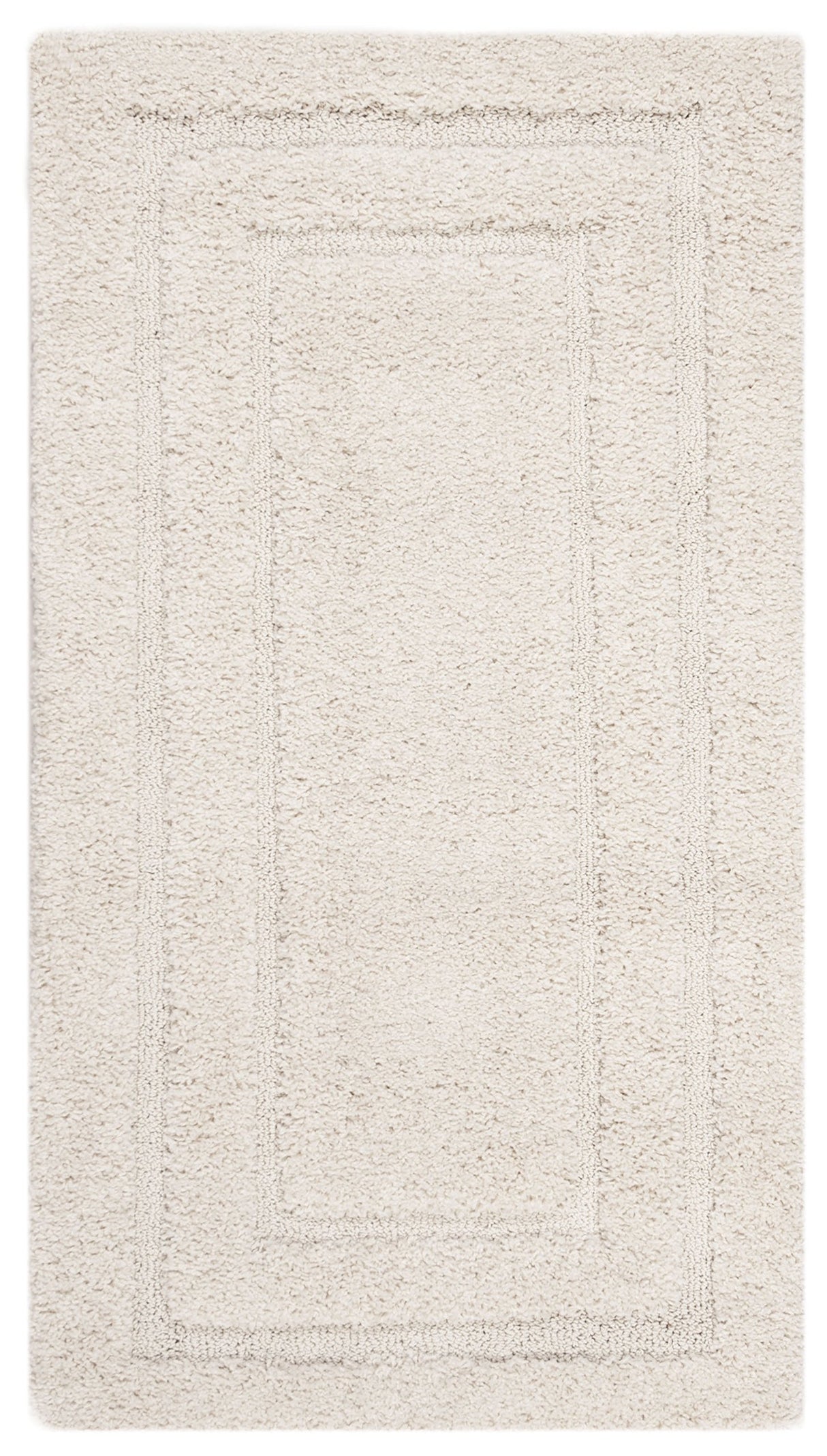 Florida Shag Collection Accent Rug - 2' x 3', Cream & Cream, Border Design