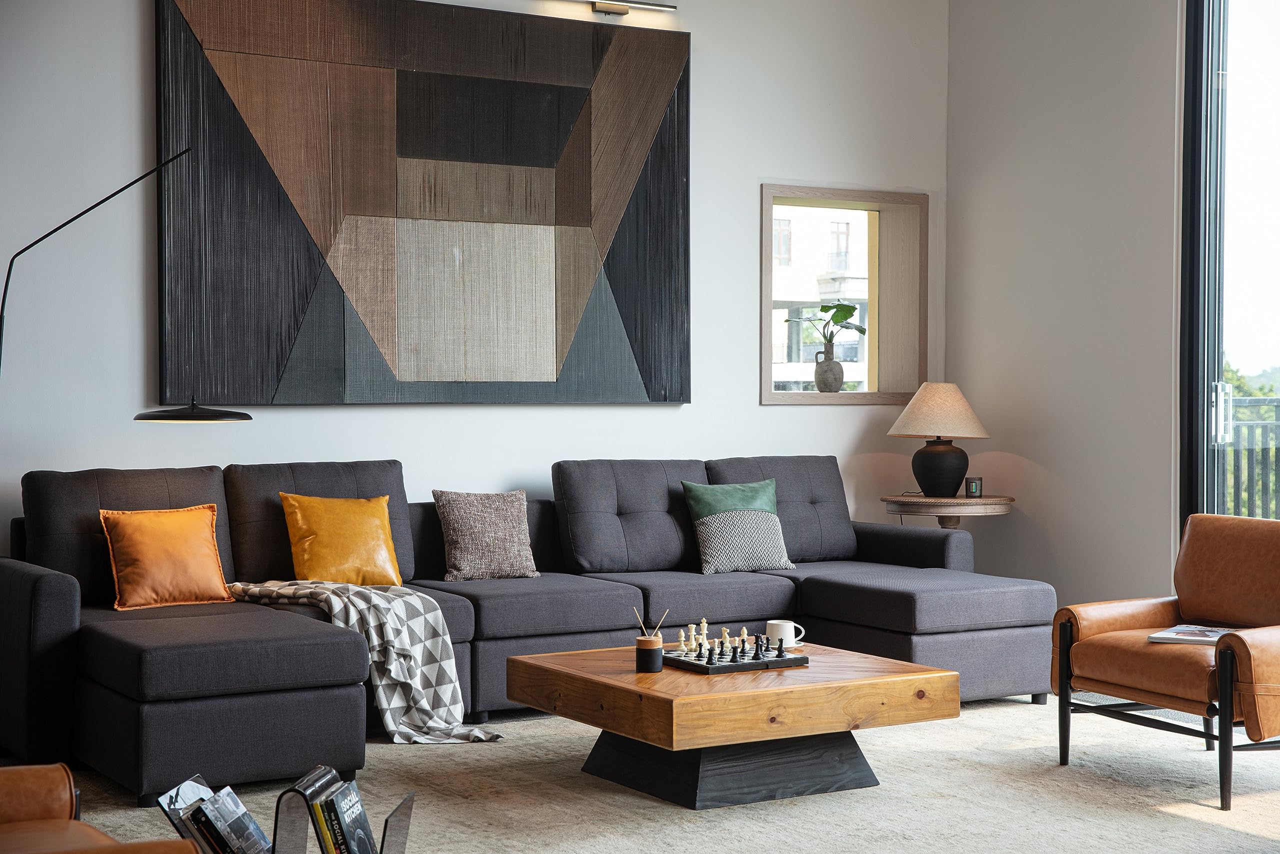 Oversized Modular Sofa, Rubik III 4 Seat Modular Sectional Couch