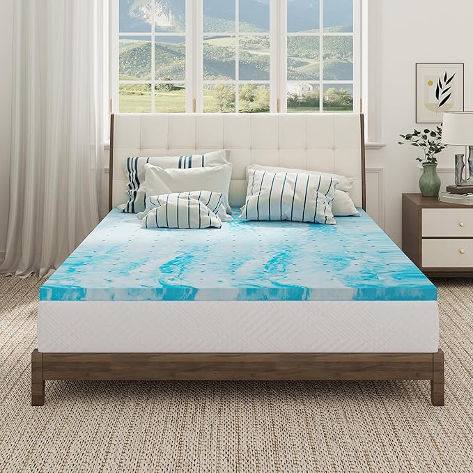Twin Memory Foam Mattress Topper, 4 Inch Gel Infused Memory Foam Mattress Topper