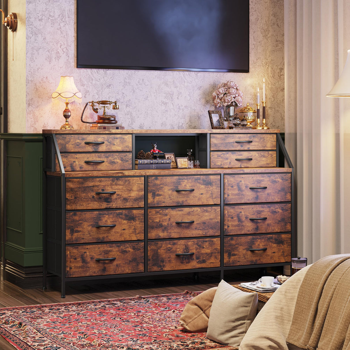Inch Wide Dresser for Bedroom, Dressers & Chests of Drawers with 13 Fabric Drawers
