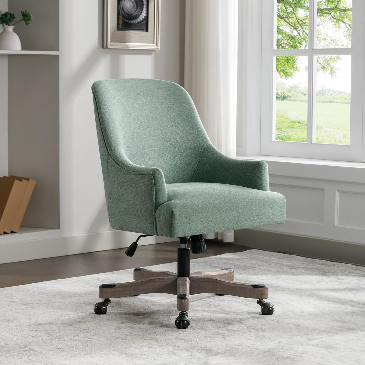 Bradwell Adjustable Swivel Office Chair - Mint Fabric