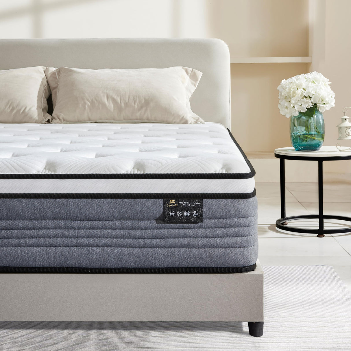 Queen Mattress, 12 Inch Queen Size Mattresses, 12 Inch Hybrid Pocketed Coil Mattress