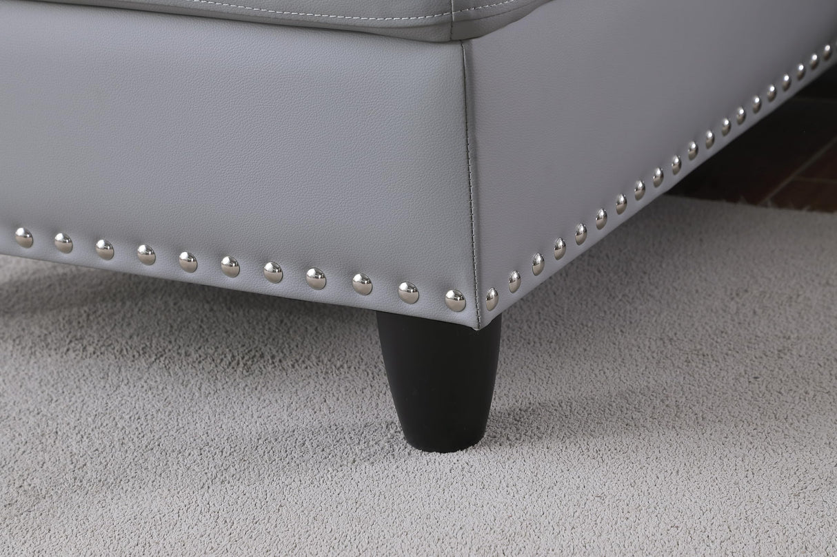 Leather Upholstered Sectional Sofa with Right Chaise