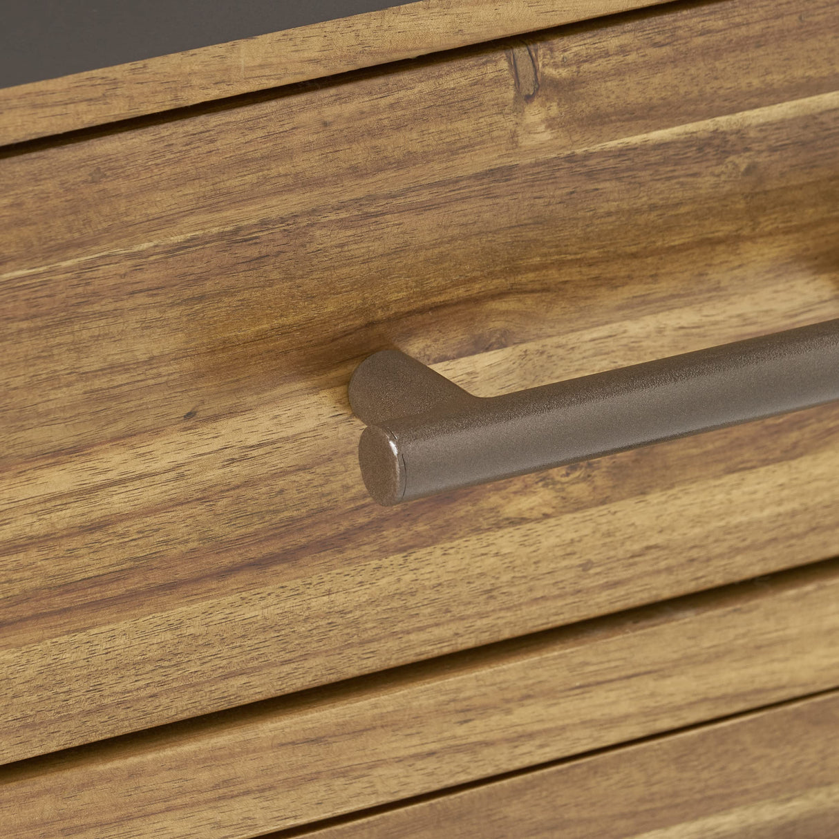 Lina Acacia Wood Two Drawer Night Stand, Natural Stained