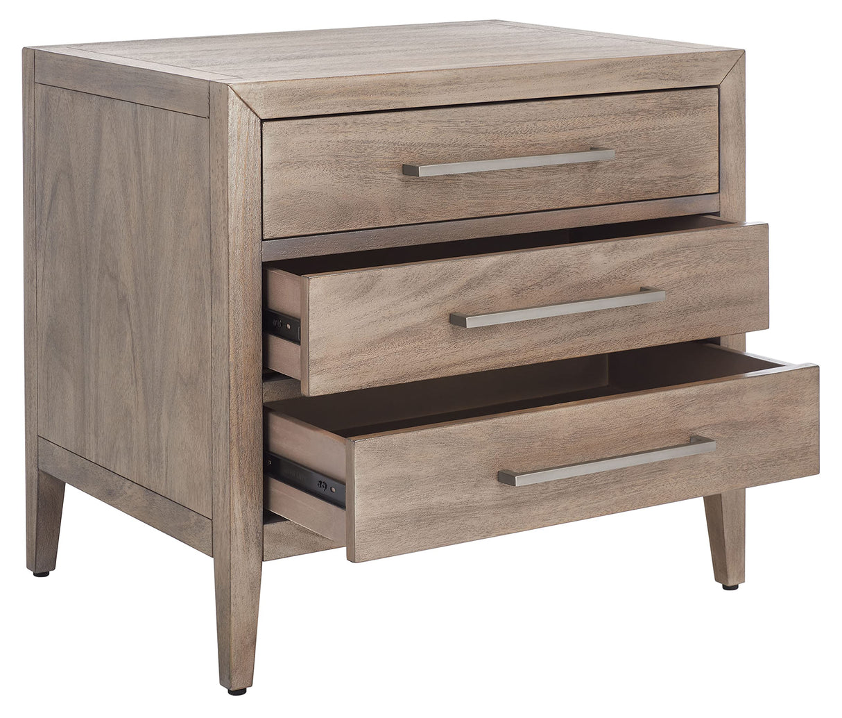 Collection Ariella Light Brown 3-Drawer Wood Nightstand Table