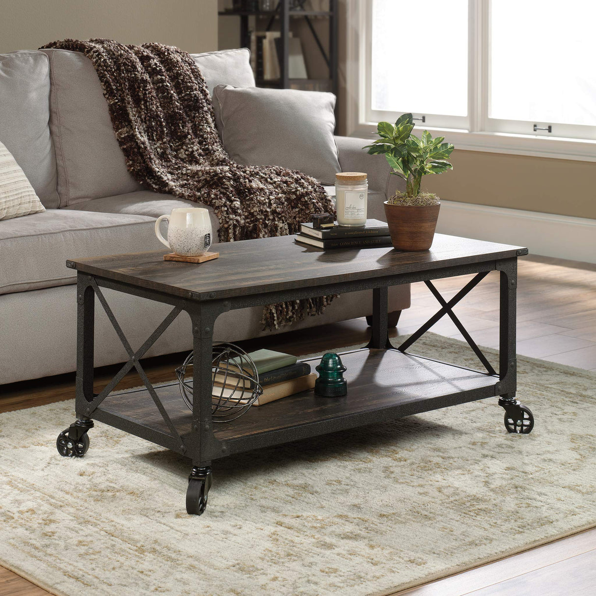 Steel River Coffee Table, Carbon Oak Finish