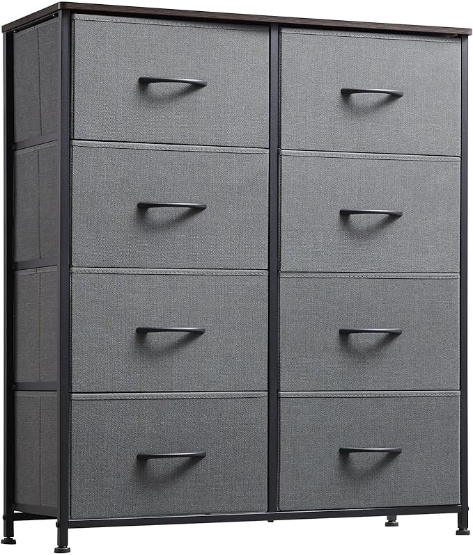 Dresser for Bedroom with 8 Drawers, 4-Tier Wide Storage Chest of Drawers