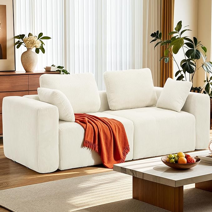 112" Modular Sectional Sofa L-Shaped Couch for Living Room, Comfy Cloud Sofa