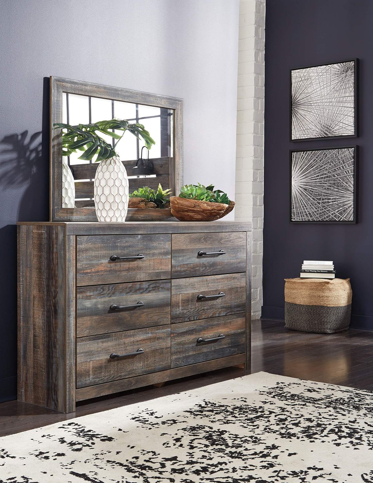 Design by Ashley Drystan Rustic Industrial 6 Drawer Dresser,