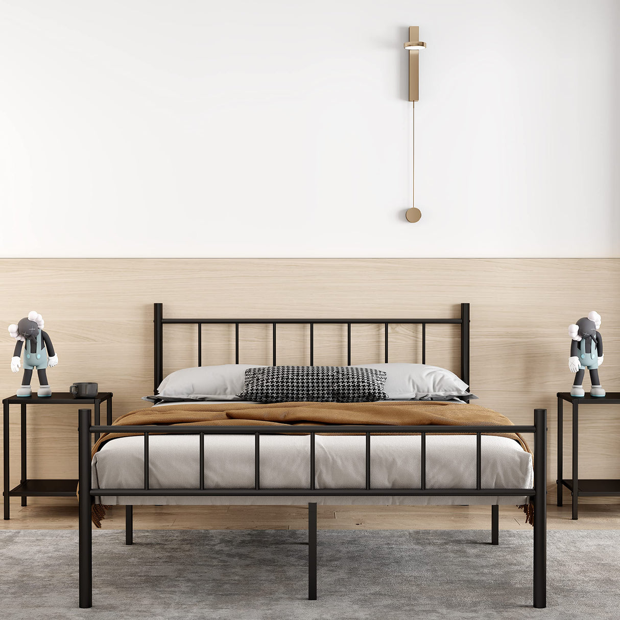 Full Size Platform Bed Frame, Heavy Duty Steel Slats, Metal Frame
