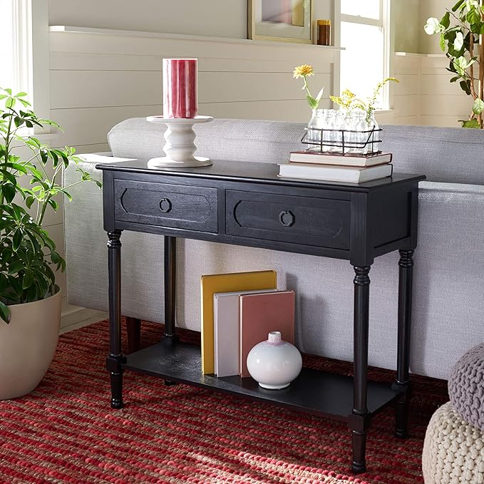 Home Collection Allura Brown 2-Drawer Bottom Shelf Console Table