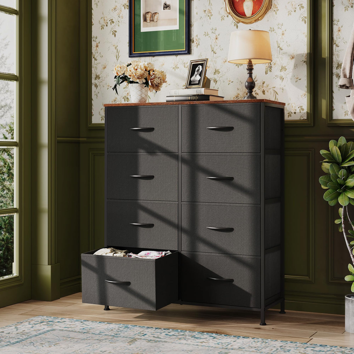 Fabric Dresser for Bedroom, Tall Dresser with 8 Drawers